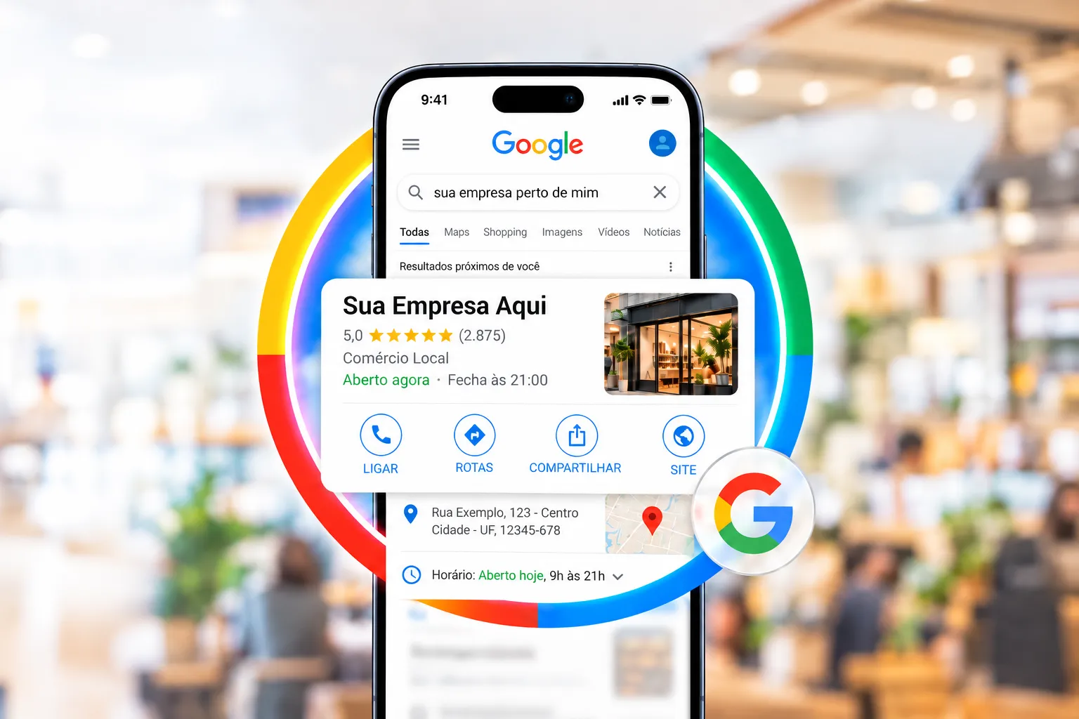 Sua empresa na pesquisa do Google e no Maps